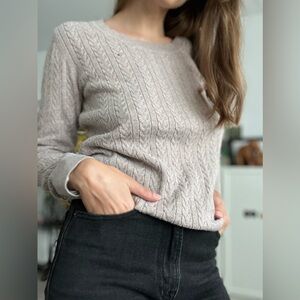 Tommy Hilfiger Women's Pink Cable-Knit Long Sleeve Sweater Size M